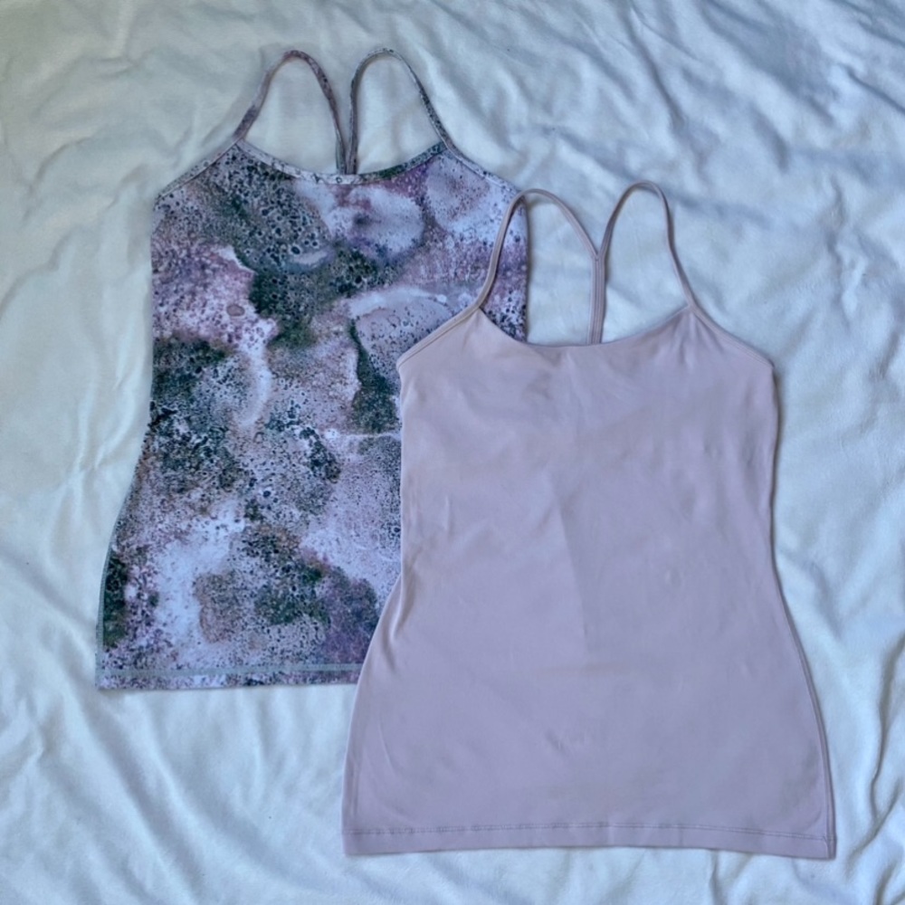 Lululemon Tank Bundle Power Pose Tank Porcelain Pink & Power Y Tank Lot